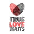 True love waits. Tree and heart.