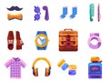 True Man and Gentleman Gifts Icon Set