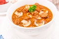 True North German mock turtle soup with mushrooms Royalty Free Stock Photo