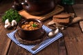 True North German mock turtle soup with mushrooms Royalty Free Stock Photo