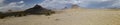 True panorama of volcanic cores in the New Mexico desert