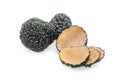 Truffle mushroom slice. Black gourmet truffle mushroom slices Royalty Free Stock Photo