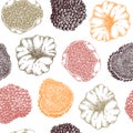 Truffle seamless pattern in color. Edible mushroom background. Forest fungus sketch. Fungal protein, mycoprotein source. Healthy Royalty Free Stock Photo