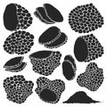 Truffle vector illustration on white background. Isolated black set icon mushroom. Vector black set icon truffle.
