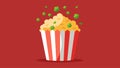 Truffled popcorn tossed with grated parmesan and fresh thyme leaves.. Vector illustration. Royalty Free Stock Photo