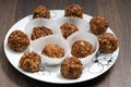 Truffles - classic no bake Chocolate coconut balls with nuts