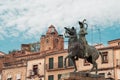 Francisco Pizarro statue in the main square of Trujillo, Caceres, Extremadura, Spain