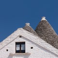 Trulli of Alberobello detail of typical conical roofs