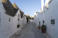 Trulli of Alberobello. View of Trulli houses .The traditional Trulli houses in Alberobello city, Puglia, Italy - April 30, 2019: Royalty Free Stock Photo