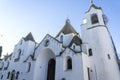 Trulli of Alberobello. View of Trulli houses .The traditional Trulli houses in Alberobello city, Puglia, Italy - April 30, 2019: Royalty Free Stock Photo