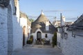 Trulli of Alberobello. View of Trulli houses .The traditional Trulli houses in Alberobello city, Puglia, Italy - April 30, 2019: