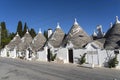 Trulli of Alberobello. View of Trulli houses .The traditional Trulli houses in Alberobello city, Puglia, Italy - April 30, 2019: Royalty Free Stock Photo