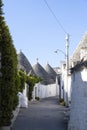 Trulli of Alberobello. View of Trulli houses .The traditional Trulli houses in Alberobello city, Puglia, Italy - April 30, 2019: