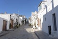 Trulli of Alberobello. View of Trulli houses .The traditional Trulli houses in Alberobello city, Puglia, Italy - April 30, 2019: Royalty Free Stock Photo