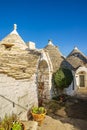 Trullo houses in Alberobello, a traditional Apulian dry stone hut Royalty Free Stock Photo