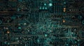 Seamless Tile of Abstract Computer Circuit Board Background - Generative AI. With the option to seamlessly tile on all sides Royalty Free Stock Photo