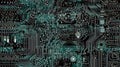 Truly Seamless Tile of Abstract Computer Circuit Board Background - Generative AI. Royalty Free Stock Photo