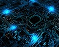 truly seamless tile of abstract computer circuit board background. Royalty Free Stock Photo