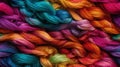 Tile of Colorful Knitting Yarn And String Background - Generative AI. With the option to seamlessly tile on all
