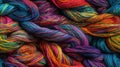 Seamless Tile of Colorful Knitting Yarn And String Background - Generative AI. With the option to seamlessly tile on all
