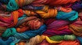 Truly Seamless Tile of Colorful Knitting Yarn And String Background - Generative AI. With the option to seamlessly tile on all