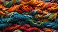 Truly Seamless Tile of Colorful Knitting Yarn And String Background - Generative AI. With the option to seamlessly tile on all