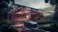 A Truly Sustainable and Sophisticated Home: Transparent Solar Panels and Luxury Electric Car