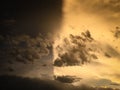 Light vs. Dark in Clouds Royalty Free Stock Photo