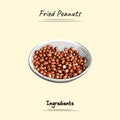 Fried Peanuts Illustration Sketch And Vector Style. Good to use for restaurant menu, Food recipe book and food ingredients content