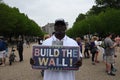 FOR TRUMP BUILD THE WALL PLAYCARD IN WASHINGTON DC