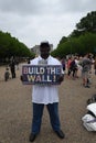FOR TRUMP BUILD THE WALL PLAYCARD IN WASHINGTON DC