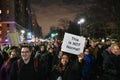 Trump Inauguration Protesters at Columbus Circle in NYC