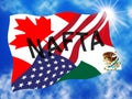 Trump Nafta Negotiate Deal With Canada And Mexico - 3d Illustration