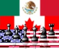 Trump Nafta Negotiation Deal With Canada And Mexico - 3d Illustration