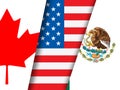 Trump Nafta Negotiation Deal With Canada And Mexico - 3d Illustration