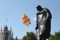 Trump Protest, London, July 13, 2018 : Donald Trump baby blimp protest flys over Westminster, london, July 13, 2018 in London, Eng