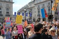 Trump Protest march London, July 13, 2018 : anti-Donald Trump placards stock, photo, photograph, image, picture