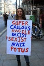 Trump Protest march London, July 13, 2018 : anti-Donald Trump placards