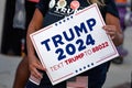 Trump Protester Holding Political Sign