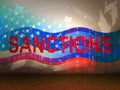 Trump Russia Sanctions Monetary Embargo On Russian Federation - 2d Illustration Royalty Free Stock Photo