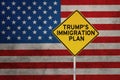 Trump`s Immigration Plan word with USA flag