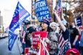 Trump Supporters Wave Signs at Passing Traffic at the Ohio Statehouse Royalty Free Stock Photo