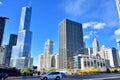 Trump tower and city buildings, Chicago river Royalty Free Stock Photo