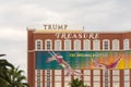 Trump and Treasure Island Signs Form Hidden Message Royalty Free Stock Photo