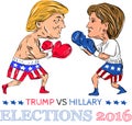 Trump Vs Hillary 2016 Election Boxing