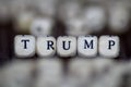 Trump - word build with wooden letter cubes