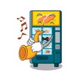 With trumpet bakery vending machine in a mascot Royalty Free Stock Photo