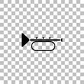 Trumpet icon flat