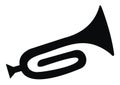 Trumpet, black vector icon, eps. Royalty Free Stock Photo