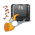 With trumpet button f6 on the shape cartoon Royalty Free Stock Photo